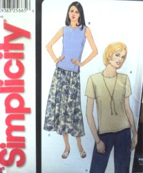 7148 SLEEVELESS/SS TOPS,FLARE SKIRT,PANTS EZ PATTERN 10-20